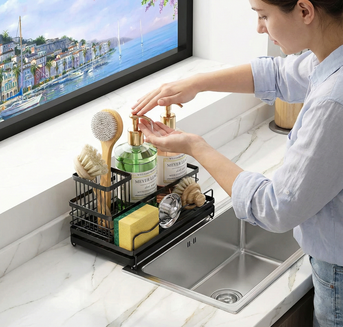 Black Stainless Steel Sink Caddy
